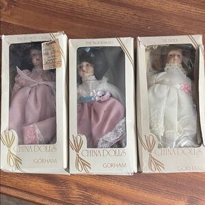 Gorham Porcelain Bride and Bridesmaids in Pink and White